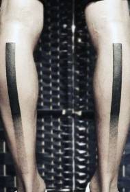 Calf simple black gradient thick line tattoo pattern