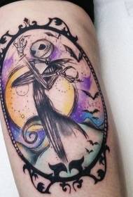 Prekrasan šareni crtani uzorak tetovaža čudovišta