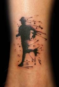 Černý běžící muž portrét tetování vzor