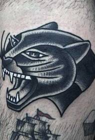 Inkonyane entsha ubuntu besikole esimnyama i-panther head tattoo iphethini