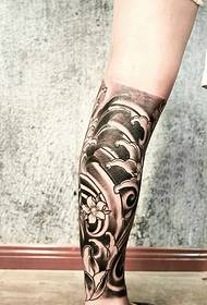 Tatuaggio tatuaggio totem borsa in vitello bianco e nero