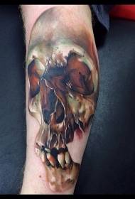 Modellu realistu di tatuaggi di craniu umanu