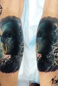 Modello tatuaggio mostro malvagio colorato di vitello