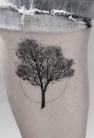 Stilus di spina nera di picculu mudellu di tatuaggi di albero neru