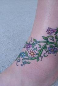 Patrón de tatuaxe de planta de flores de becerro