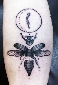 Modello di tatuaggio nero inchiostro con vitello rotto