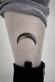 Calf black moon tattoo pattern
