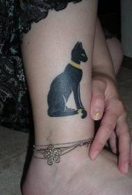 Beautiful egyptian cat calf tattoo pattern