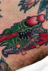 Skildere cartoon bloedige monster tattoo patroan