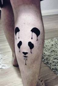 Modello di tatuaggio orso di panda nero stile acquerello di vitello