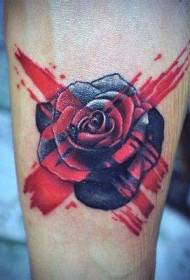 Flors dibuixades a mà en estil únic amb patrons de tatuatge de creu vermella