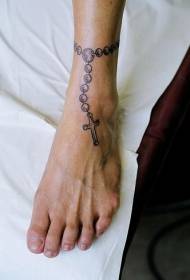 Ben enkel ankletta kors tatuering bild