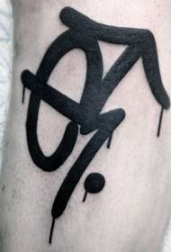 Modello di tatuaggio decorativo misterioso stile graffiti nero