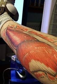 Padrão de tatuagem realista músculo cor de perna
