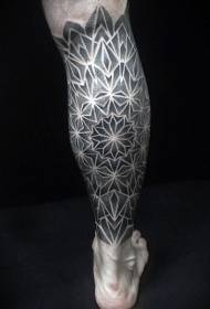 Borjú fekete-fehér tövis virág alakú tetoválás minta