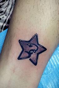Image de tatouage étoile à cinq branches de la personnalité de la jambe