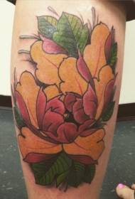Теля намальовані красиві півонії квітка татуювання візерунок