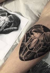 Patrón de tatuaje de calavera de cabra negra grabado estilo ternero