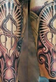 Armatura curretta è mudellu di tatuaggi di simbulu di soldi
