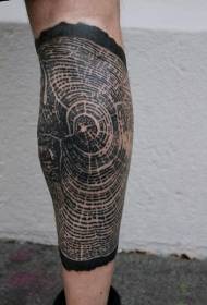 Kalv gravering stil svart bagage tatuering mönster