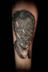 Plab hlaub yooj yim dub mysterious portrait tattoo txawv