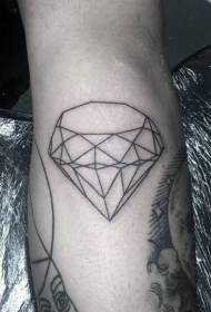 Shank enkel svart linje silhouette diamant tatuering mönster