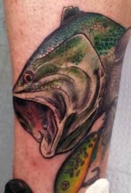 Kalb realistische Fisch Tattoo Muster