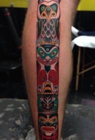 Нога цртаних племенских животиња тетоважа узорак