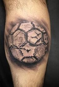 Txahala estilo errealista zuri-beltzeko bola tatuaje ereduarekin kaltetuta