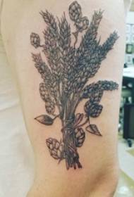 Ілюстрація татуювання великої руки чоловічої великої руки на малюнку татуювання чорної пшениці