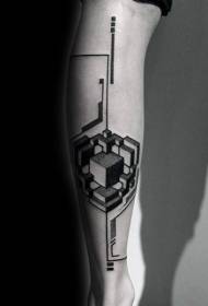 Modello di tatuaggio geometrico solido nero di vitello