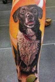 Cielę realistyczny duży pies pomalowany wzór tatuażu