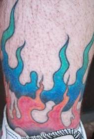 Flanm dife ble ak wouj kote modèl tatoo a
