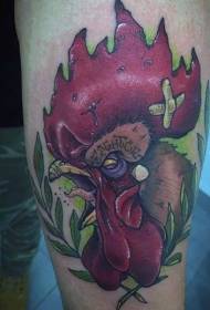 Patrón de tatuaxe de galo de batalla mal