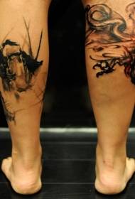 Padrão de tatuagem de personalidade negra maravilhosa de pernas
