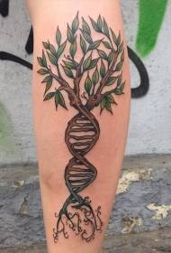 Shank όμορφο χρωματισμένο DNA σχήμα τατουάζ δέντρο