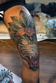 Boja nogu uzorak tetovaže velikog vraga
