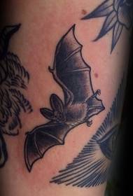 Гравіювання стиль чорний літаючий летюча миша татуювання візерунок
