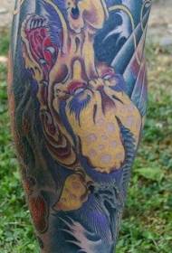Imagens de tatuagem de monstro assustador de cor de perna