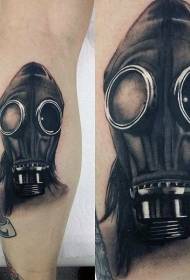 Hannun haƙiƙa na hannun dama kusantar da baƙar fata da fararen fata maniya tsarin ƙira tattoo