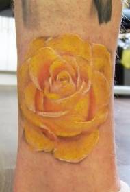 Model de tatuaj de trandafir galben drăguț
