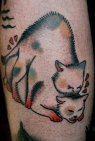 प्रेमी मांजरीचे टॅटू नमुना