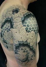 Tatuaggio tridimensionale del grande braccio