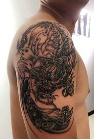 Big arm old traditional charm of unicorn tattoo pattern