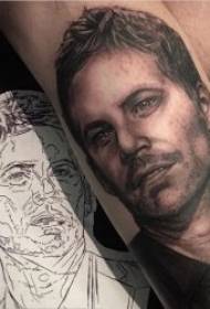 Character portrait tattoo 10 group black gray tattoo realistic style character portrait tattoo pattern