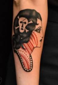 Apprezzamento del modello del tatuaggio dell'avatar della ragazza della vecchia scuola