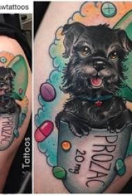 Bocah tato kewan cilik saka lengen inggris lan gambar tato anak anjing