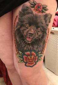 Puppy tattoo pattern girl thigh puppy photo