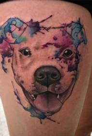 I-Thigh tattoo figure intombazane yentombazane esithombeni esinemibala ye-puppy tattoo