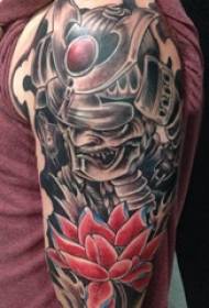 Prajna mask tattoo boy big arm on lotus sy prajna sary tattoo